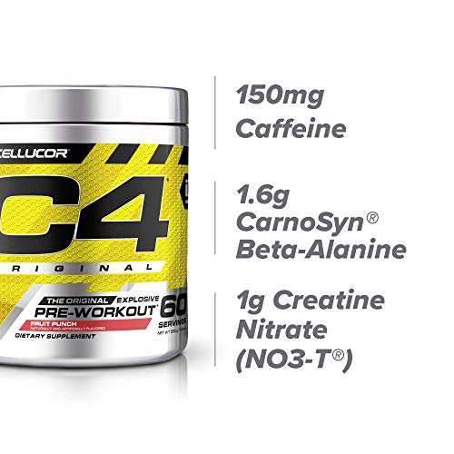 C4 Original Pre Workout Powder Fruit Punch Sugar Free Preworkout Energy Supplement for Men
