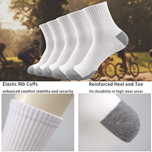 LA DEARCHUU Mens Athletic Quarter Socks, 5 Pairs Low Cut Breathable Casual Socks2