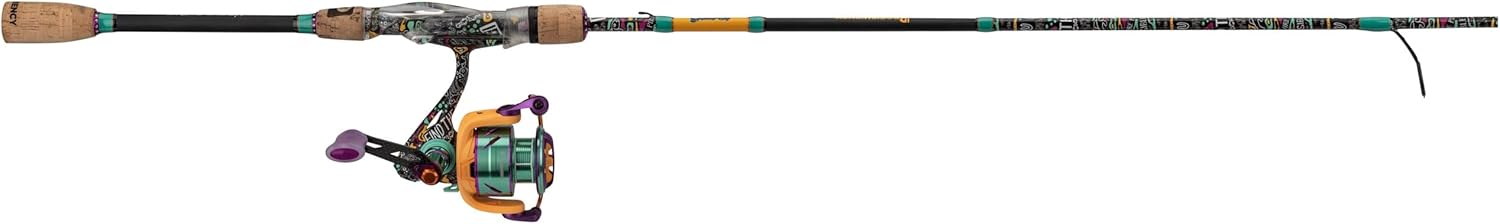 ProFISHiency Krazy Spinning Fishing Combo | 7' Graphite Rod, Stainless Steel Guides, Cork Handle | 6:2:1 Gear Ratio