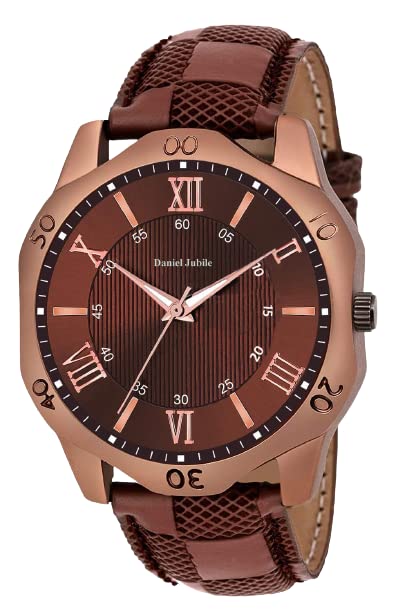 Analog Classics Leather Strap Watch for Men (Brown) (B0BX6FFGLC) Amazon Price History, Amazon Price Tracker