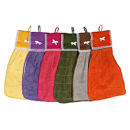 Heart Home Cotton 6 Pieces Washbasin Napkin Towel Set (Multi)- Cthh0360