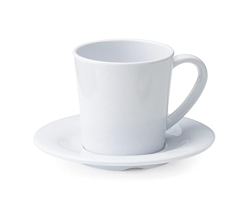 Miniatura 4 de GET C-107-W-EC Taza de café de melamina 8 onzas color blanco juego de 4