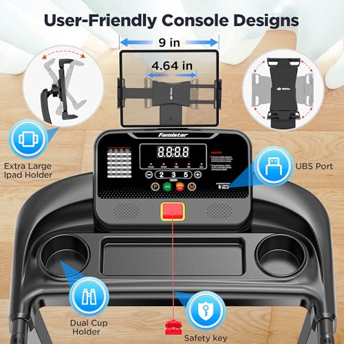 Image of 3.0HP Portable Foldable Treadmill w / 300LBS Weight Capacity for Home & Office, Inclined Treadmill w /Smart APP Control