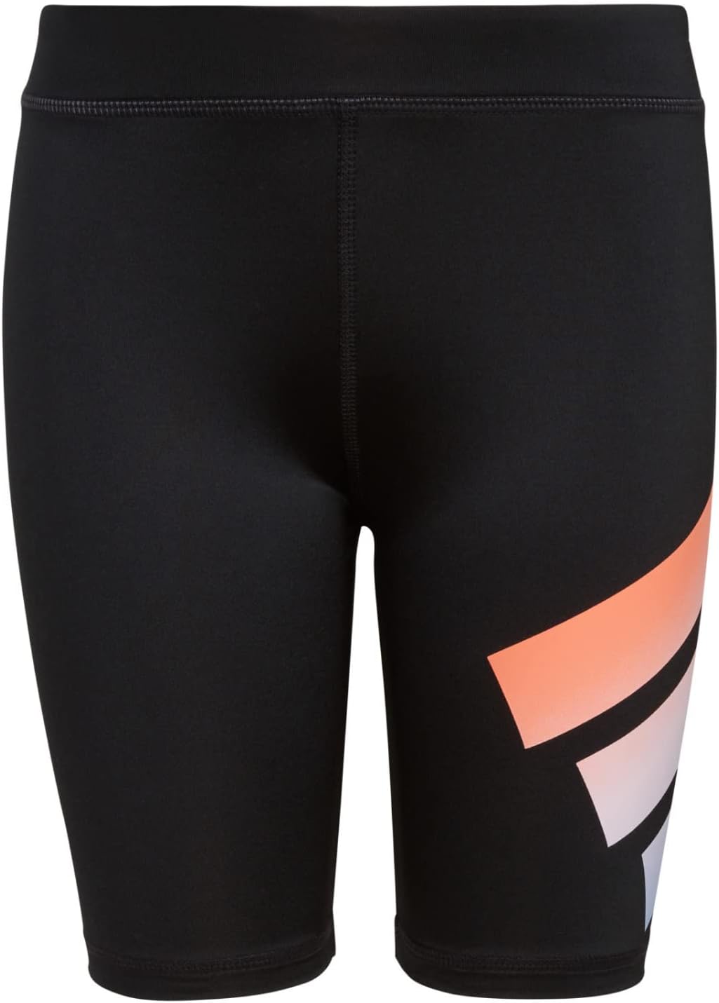 adidas Girls' Big Detached Waistband 3 Stripe Bike Short, Black with Multicolor, Medium