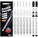 White Paint Pen,8Pack (6Pack White and 2Pack Black)0.7mm Acrylic paint pens White Permanent Marker for Rock Painting, Stone, Ceramic, Glass, Wood by miaosun.