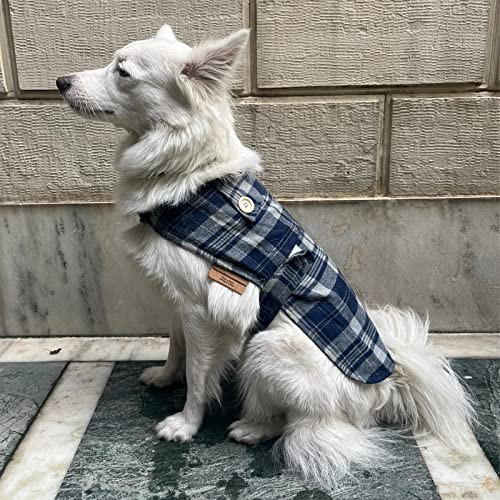 Image of Lulala Dog Plaid Print Cotton Jacket(14Inch,Grey and White)