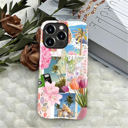 Flivro Magnetic Case for iPhone 14 Pro, Compatible with Magsafe,PC Hard Shell & Silicone Inner Bumper,Shockproof Full-Body Cover Slim Fit for iPhone 14 Pro Case - Pink Tulips in A White Vase - image 6