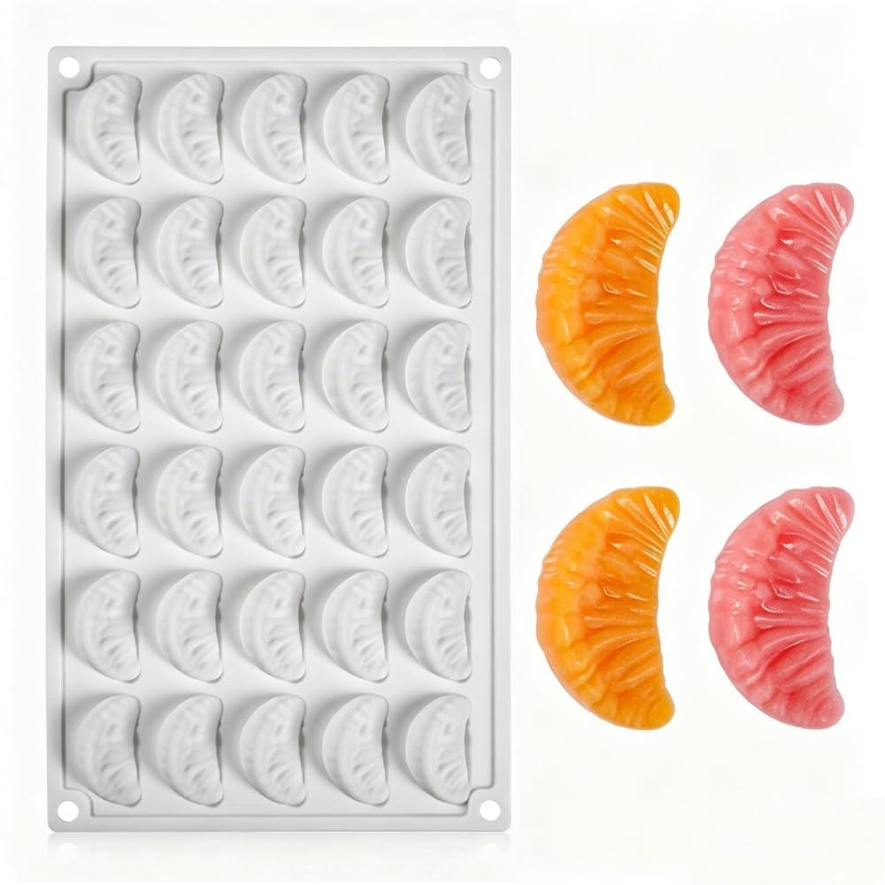 Fruit Chocolate Mold, 30 Cavity Orange Silicone Mold, 1 Piece