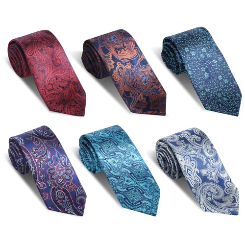 Cotwinter 6 Pack Ties for Men 58