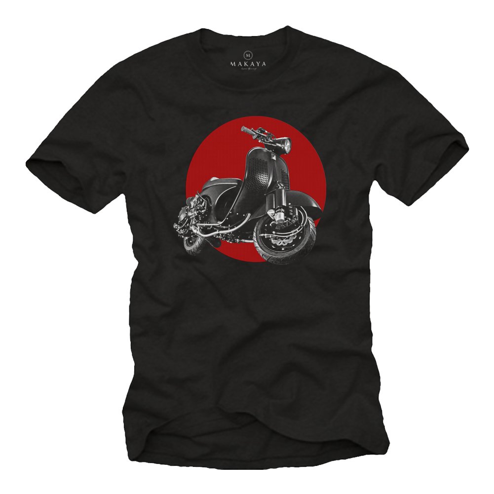 MAKAYA Magliette con Stampa - Vintage Tuning Scooter - Retro T-Shirt Motorino Uomo