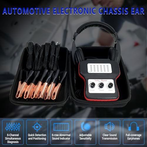 zktool chassis ears electronic stethoscope diagnostic kit with headphones electronic ears automotive6 channel car engine noise finder sound detector tester tool set