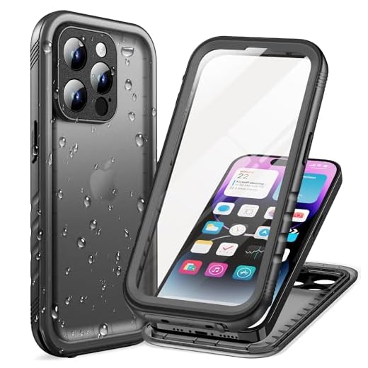 Cozycase Coque Pour iPhone 14 Pro Max Étanche Antichoc -360 degres Incassable Militaire Rigide Intégrale Case/Bumper/Housse 【IP68 Waterproof/Imperméable】 Etui Anti Choc Eau avec Protection Camera Noir