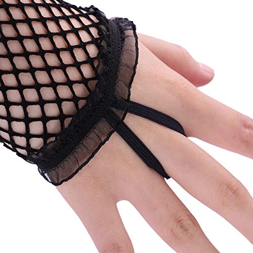 Kids Long Fishnet Gloves Girls Lace Fingerless Mesh Gloves Dance Performance Party Costume Accessory4