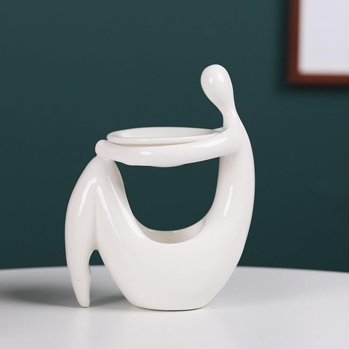 Ciieeo Brûleur D'arômes en Céramique Design Corps Humain pour Aromathérapie, Décoration Élégante et Fonction Aidant Sommeil, pour Bureau Salle de Yoga