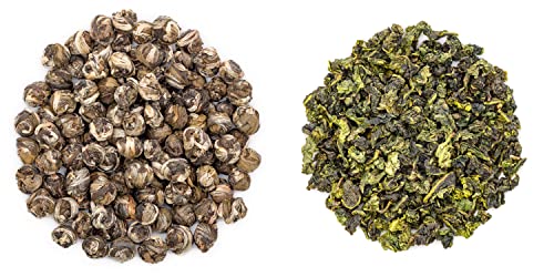 Oriarm Tieguanyin Oolong Tea And Jasmine Pearls Green Tea Bundle, Loose Leaf Chinese Tea #TOP5