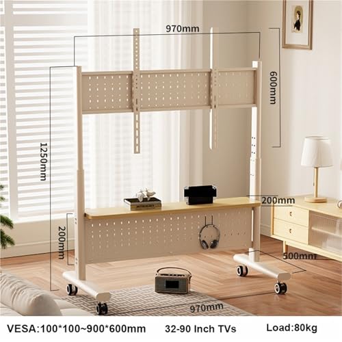 Soporte móvil ajustable para TV 32-86 pulgadas con ruedas miniatura 2