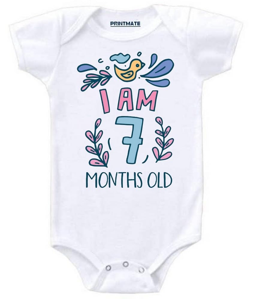 Printmate Today I'm One Month Old | 1st Month Birthday Unisex Baby Romper For New Born Baby (B140)