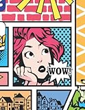  Wow Vintage Comic Pop Art 8.5 x 11 Dot Grid for Journal Notebook