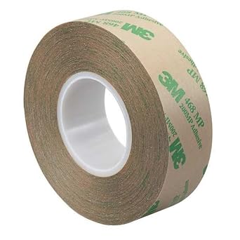 3M 2-5-468MP CASE of 4 Adhesive Transfer Tape 468MP, 2" Wide, 5 yd. Length, Clear Pack of 4