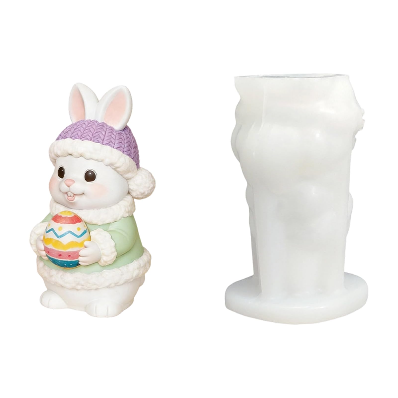 Jazuaiao Eggs Hare Silicone Molds Easter Silicone Food Safe Cake Fondant Baking for Soap Chocolate Easter Conies Elastomer Cast