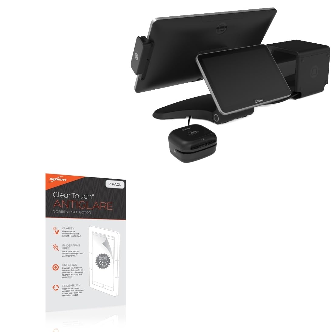 BoxWave Screen Protector Compatible with Toast Flex for Guest - ClearTouch Anti-Glare (2-Pack), Anti-Fingerprint Matte Film Skin