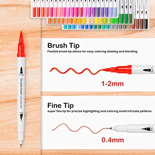 Colouring Brush Pens, 36 Colors Dual Tip Drawing Pens Art Markers for Kids Adult Drawing Sketching Calligraphy Colouring Book