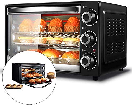 Automatische Mini-Backofen mit Herd und Grill, 32L Elektro-Ofen Multifunktionsbackmaschine, 1500W DREI-Schichten-Kuchen-Pizza-Ofen, für Backe