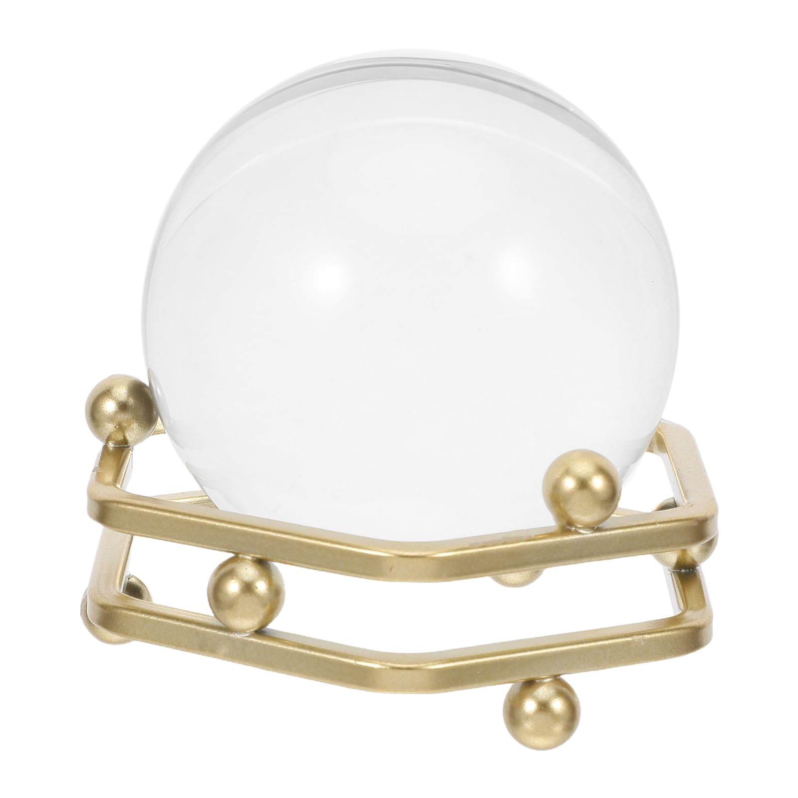 Boule de cristal hexagonale dorée transparente en cristal naturel