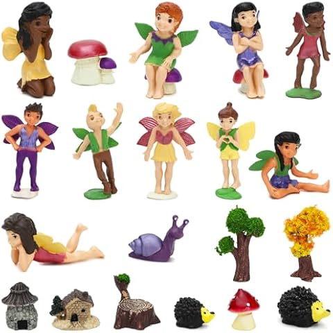 ONEST 18 Pieces Small Fairy Figurines Hand Painted Fairy Figures Miniature Fairy Garden Accessories Figurines for Kids Adults Cover