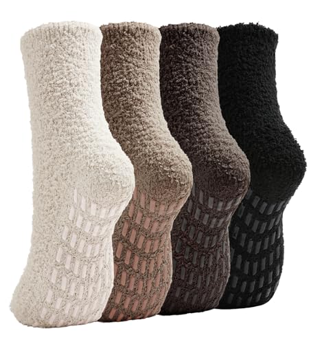 Image of Slipper Socks for Women Men Grip Hospital Socks with Grips Fuzzy Non Slip Warm Womens Gifts