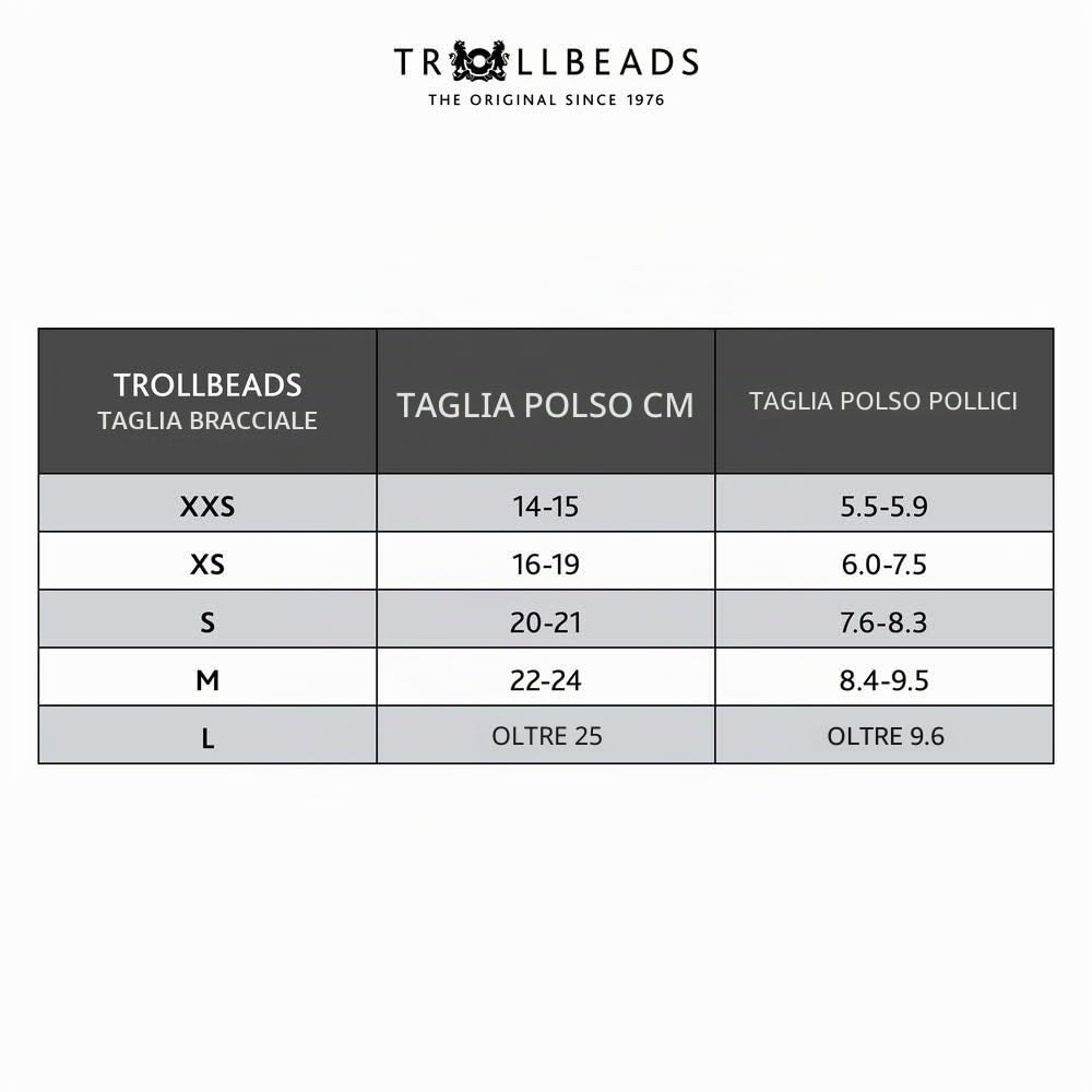 Trollbeads Bracciale in argento Sterling 925 con cuore, Argento sterling