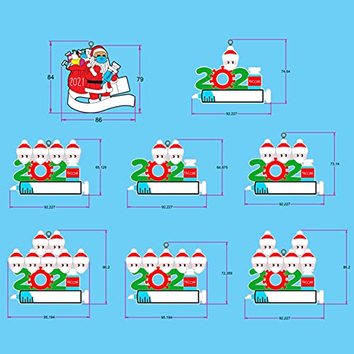 Moniss 2021 Decoração de árvore de Natal Papai Noel usando máscara de transporte de saco enfeite par