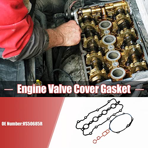 Image of X AUTOHAUX 1 Set VS50685R Engine Valve Cover Gasket for Audi A3 2.0L 2006-2008 for Audi A4 2.0L 2005-2008