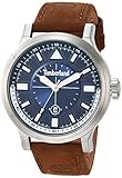 Timberland Men's Driscoll Stainless Steel Quartz Sport Watch with Leather Strap, Brown, 24 (Model: TBL15248JS04)