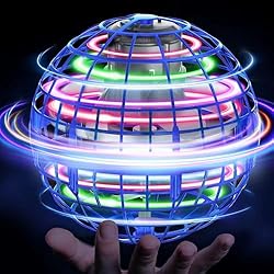 Bola Voladora, Spinner Mini Flying Dron, Pelota Magica, LED Fly Orb Boomerang Orbi Ball Esfera Que Vuela con Luz, Juguetes Regalo para 6 a 10+ niños - Azul