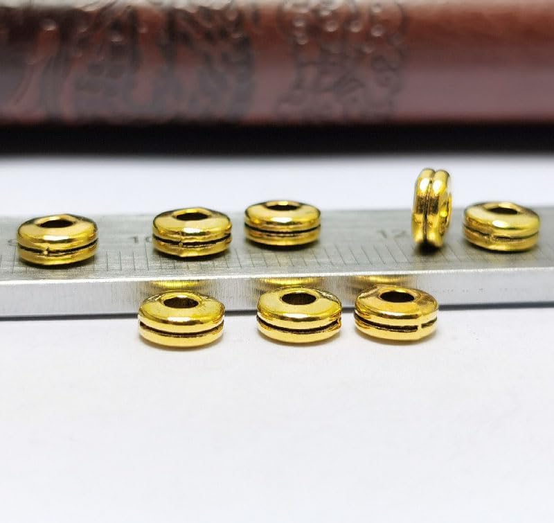 100pcs Fishing Brass Spacer Beads Spinner Lure Body Stopper Sinker Weights Bass 6 * 3mm K6