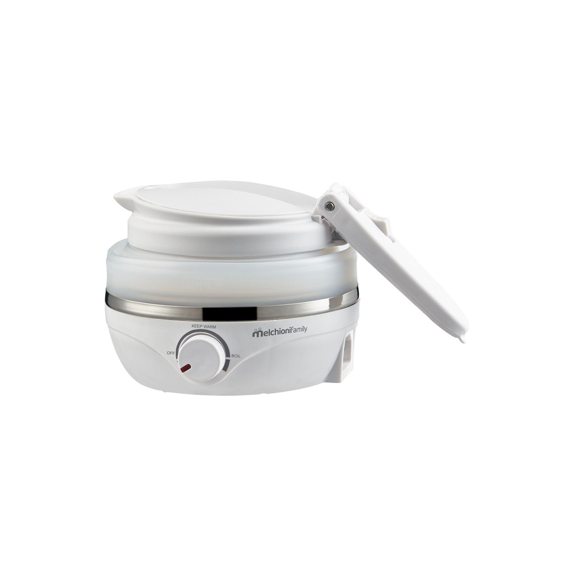 Melchioni Family Mrs KETTLE, Bollitore Elettrico da Viaggio, Piccolo e Pieghevole, Capacità 0.6L, Doppio Voltaggio 220-240V/100-120V, 800W, Perfetto Bollitore Acqua per Viaggi e Uso Quotidiano