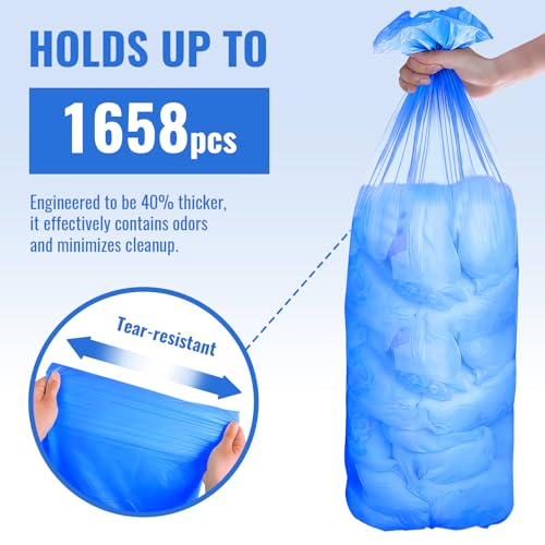 Image of Compatible with Diaper Genie Pails Diaper Pail Refills | 3 Pack Lemon Scent Continuous Long-Roll Liner Refills | Leak-Resistant Odor-Control Disposal Bags for Baby | Easy Cut & Tie Design