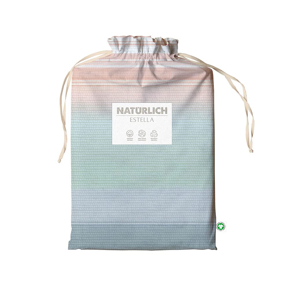 ESTELLA Bettwäsche Almeria | Mint 140x200 + 70x90 cm | Bio und GOTS Zertifiziert | trocknerfest und temperaturausgleichend | 100% Bio-Baumwolle | Zero-Waste-Verpackung