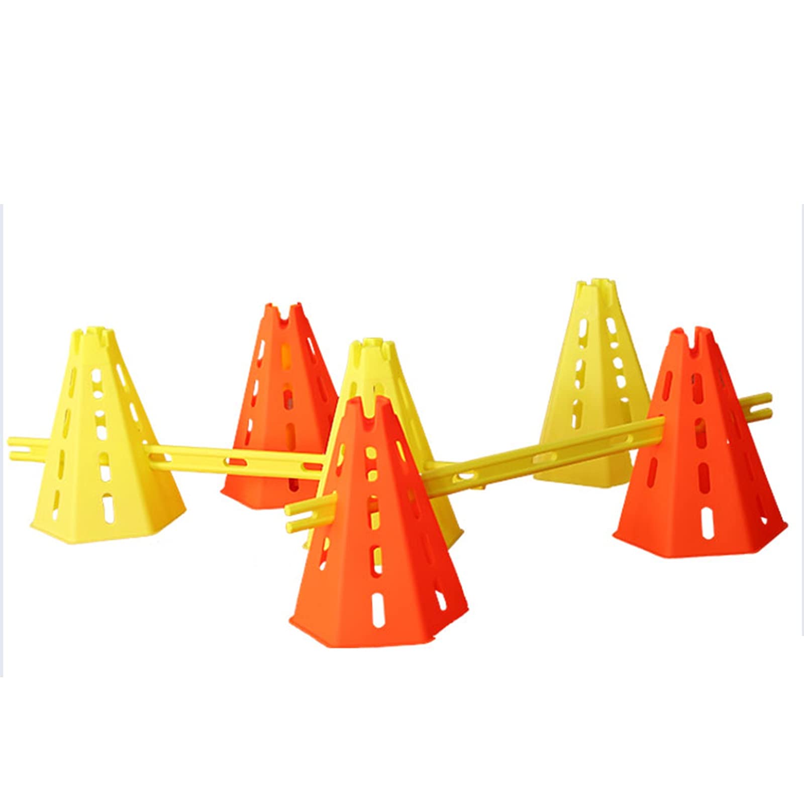 Conos de fútbol Conjunto de Cono de plástico Deportivo Cono de Altura Ajustable, 6 Conos de Entrenamiento y 6 Varillas de Marcado