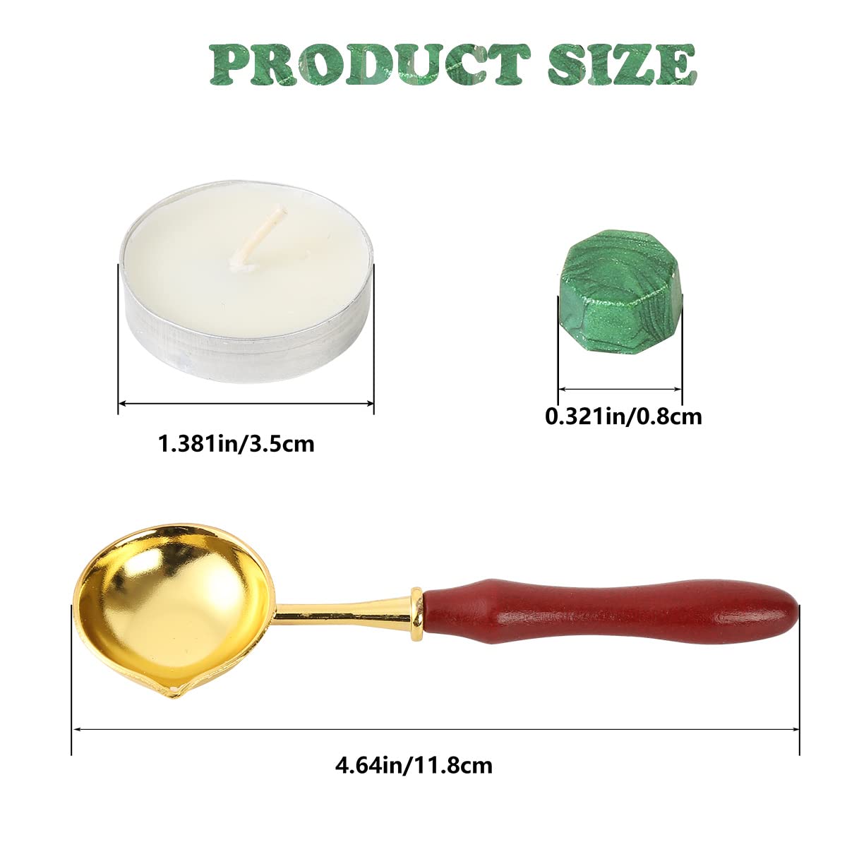 Kit Ceralacca Per Sigilli | 100 Perle Ottagonali + Candela + Cucchiaio | Per Lettere, Inviti E Calligrafia - Foto 2