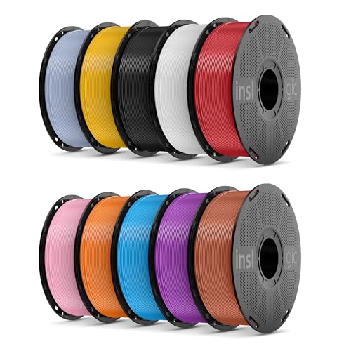 Inslogic Silk PLA Filament for 3D Printing Multicolor, Smooth and Silky Finish, Monochrome Filament 1.8mm Compatible wit