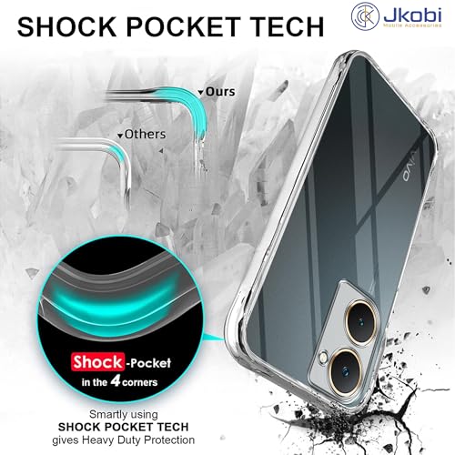Image of Jkobi Back Cover for Vivo Y18 | Vivo Y18e | Vivo Y03 | Vivo Y18i (Silicone Clear Shockproof Case with Camera Protection | Soft and Flexible | Transparent)
