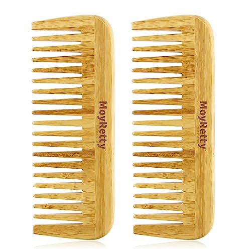MoyRetty Bamboo Hair Comb - Anti-Static Wide Tooth