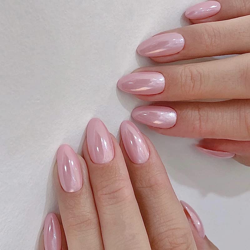 Electroplating Pink Chrome Press on Nails - Glamorous Manicure
