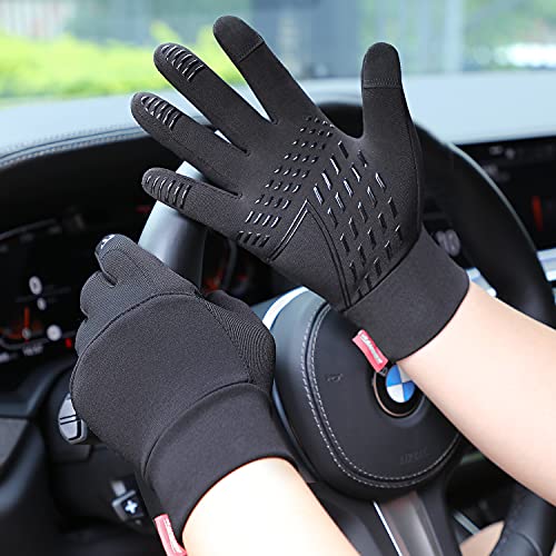 Lapulas Fahrradhandschuhe Touchscreen Handschuhe Herren Damen Winddichte Laufhandschuhe rutschfest Sporthandschuhe Warm Winterhandschuhe Für Fahrrad, Laufen, Wandern, Fahren