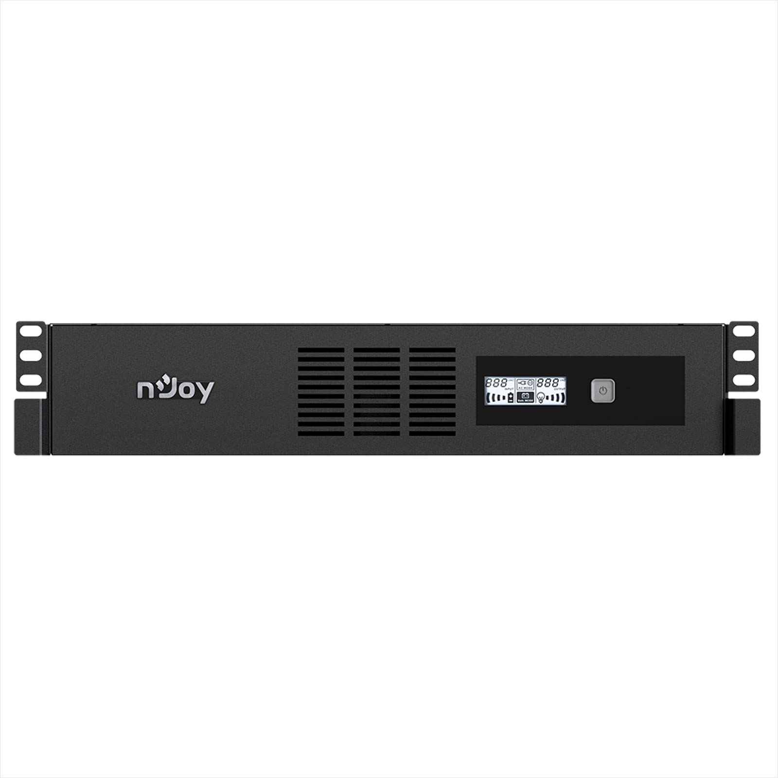 nJoy Code 1000VA Continuity Line Interactive UPS 600 W montaż rack 2U, interactive, AVR, wyświetlacz LCD, 8 wyjść IEC-C13, 2 baterie (wys. x szer. x gł.) 86 x 438 x 300 mm)