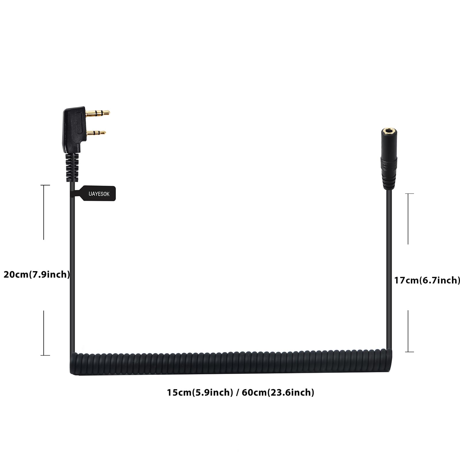 UAYESOK Walkie Talkie Earpiece 2 Pin With Mic PTT G Type Radio Security Headset Compatible With Kenwood Baofeng UV-5R UV-82 BF-888S RT24 RT27 RT622 (Pack Of 2