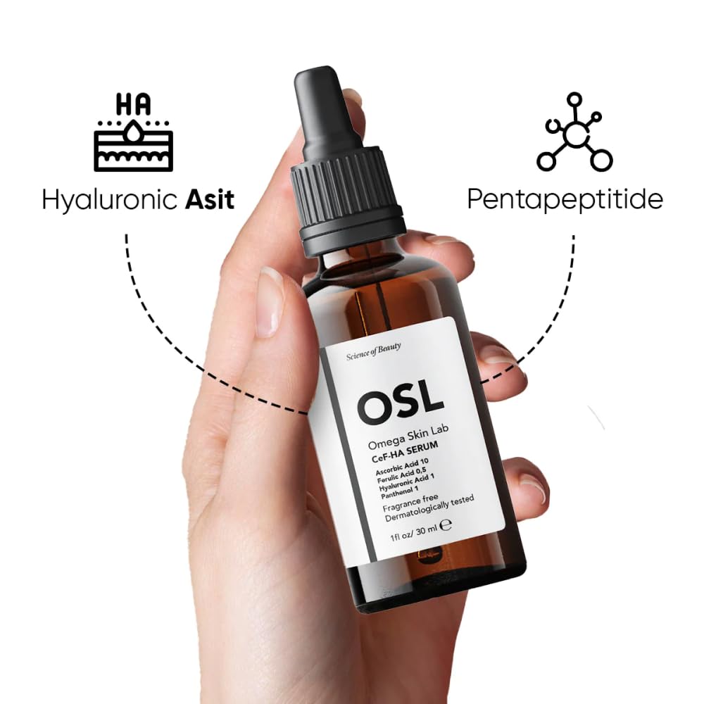 OSL Omega Skin Lab OSL CeF-HA Serum 30ML, Hyaluronic Acid Enhanced Face Serum with C Vitamin, Anti-Aging, Brightening - Image 3