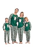 Ekouaer Matching Family Pajamas Christmas Pjs Gingerbread Printed Long Sleeve Tee and Bottom Loungewear,PAT3,L